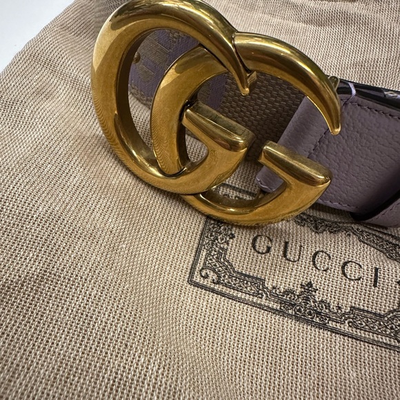 NWB Gucci GG Marmont Jumbo GG Belt Beige/Lilac - Picture 8 of 16